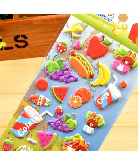 PVC Foam Stickers Fruit Vegetable Bubble Puffy Stickers Cute Cartoon for ScrapbookingDecor 4Sheets $20.35 - Kids' Stickers