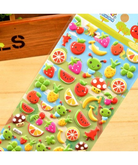 PVC Foam Stickers Fruit Vegetable Bubble Puffy Stickers Cute Cartoon for ScrapbookingDecor 4Sheets $20.35 - Kids' Stickers