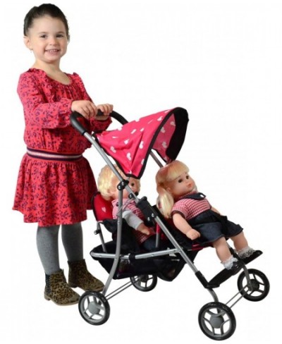 First Doll Twin Stroller - Cutest Heart Design Baby Doll Strollers - Great Toy Gift for Toddlers and Girls $60.98 - Doll Acce...