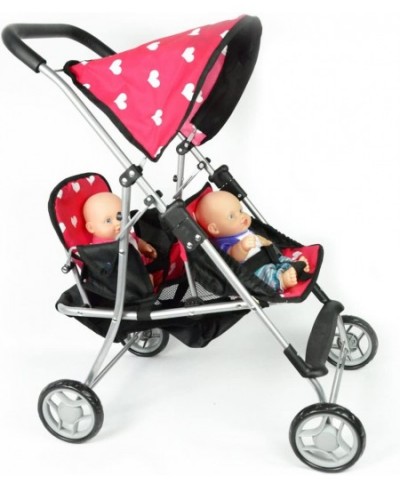 First Doll Twin Stroller - Cutest Heart Design Baby Doll Strollers - Great Toy Gift for Toddlers and Girls $60.98 - Doll Acce...