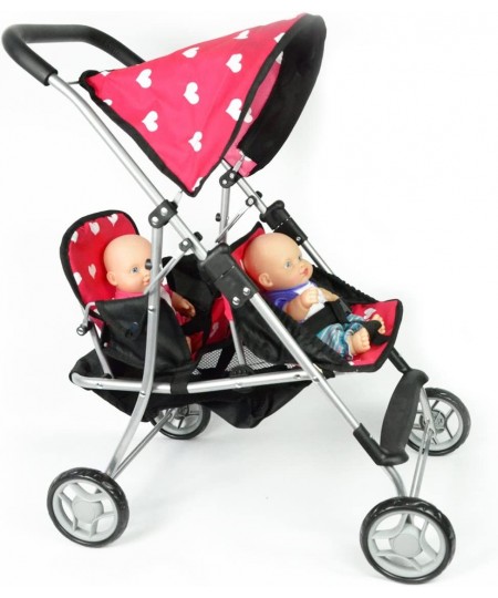 First Doll Twin Stroller - Cutest Heart Design Baby Doll Strollers - Great Toy Gift for Toddlers and Girls $60.98 - Doll Acce...