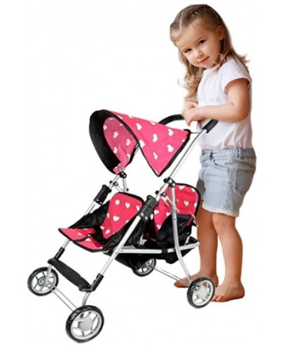 First Doll Twin Stroller - Cutest Heart Design Baby Doll Strollers - Great Toy Gift for Toddlers and Girls $60.98 - Doll Acce...