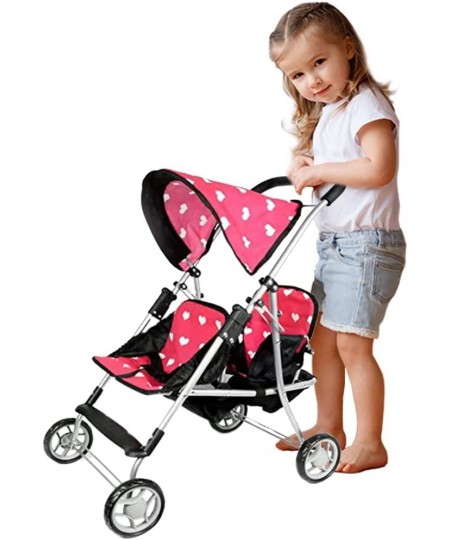 First Doll Twin Stroller - Cutest Heart Design Baby Doll Strollers - Great Toy Gift for Toddlers and Girls $60.98 - Doll Acce...