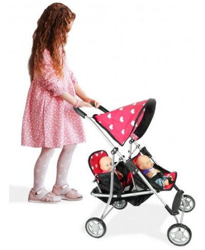 First Doll Twin Stroller - Cutest Heart Design Baby Doll Strollers - Great Toy Gift for Toddlers and Girls $60.98 - Doll Acce...