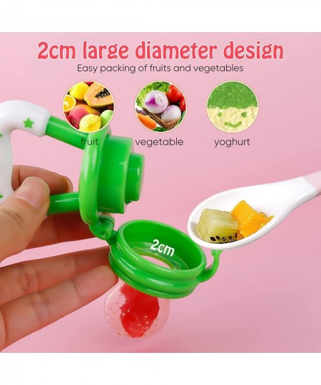 Baby Fresh Fruit /Food Feeder Pacifier (2 Pcs ) Silicone Baby Teething Toys with Additional 2 Sized Silicone Pouches & Dispen...