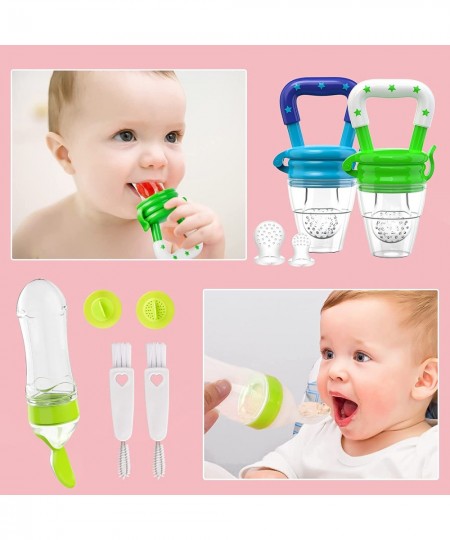 Baby Fresh Fruit /Food Feeder Pacifier (2 Pcs ) Silicone Baby Teething Toys with Additional 2 Sized Silicone Pouches & Dispen...