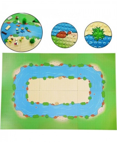 6 Pack Grassland Rivers Pattern Baseplate 10" x 10" - Building Brick Base Plate Compatible with All Major Brands for City Roa...