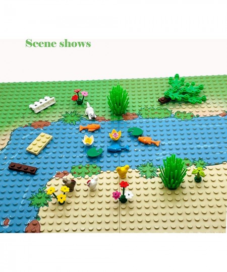 6 Pack Grassland Rivers Pattern Baseplate 10" x 10" - Building Brick Base Plate Compatible with All Major Brands for City Roa...