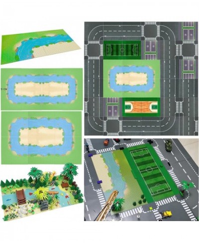 6 Pack Grassland Rivers Pattern Baseplate 10" x 10" - Building Brick Base Plate Compatible with All Major Brands for City Roa...