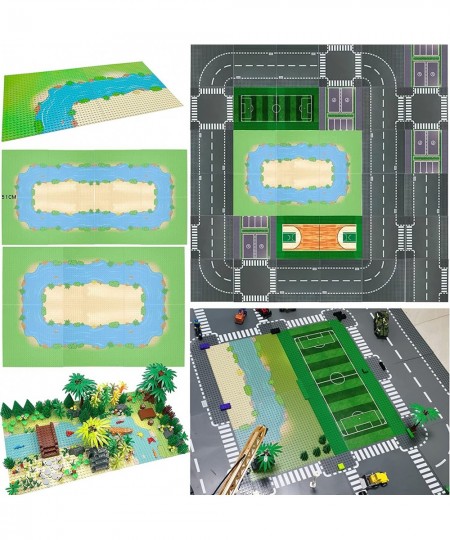 6 Pack Grassland Rivers Pattern Baseplate 10" x 10" - Building Brick Base Plate Compatible with All Major Brands for City Roa...