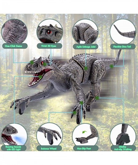 8 Channels Remote Control Dinosaur Toys Big Electric RC Walking Dinosaur Robot Toy w/ Water Mist Flashing Light Roaring Power...