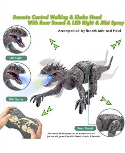 8 Channels Remote Control Dinosaur Toys Big Electric RC Walking Dinosaur Robot Toy w/ Water Mist Flashing Light Roaring Power...