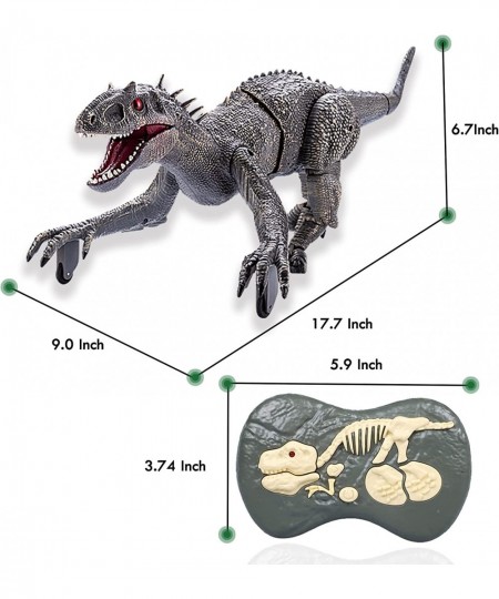 8 Channels Remote Control Dinosaur Toys Big Electric RC Walking Dinosaur Robot Toy w/ Water Mist Flashing Light Roaring Power...