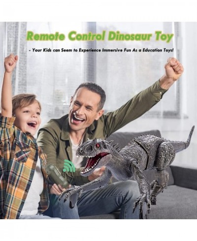 8 Channels Remote Control Dinosaur Toys Big Electric RC Walking Dinosaur Robot Toy w/ Water Mist Flashing Light Roaring Power...