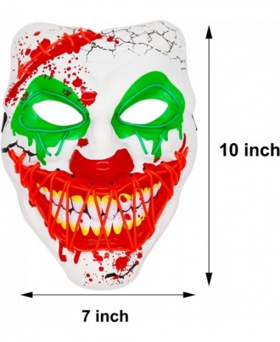 Halloween LED Clown Mask for Aldults & Kid EL Wire Scary Purge Mask for Cosplay Costume Party Light up for Halloween Party… $...