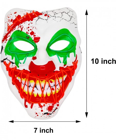 Halloween LED Clown Mask for Aldults & Kid EL Wire Scary Purge Mask for Cosplay Costume Party Light up for Halloween Party… $...