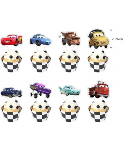 Cars Lightning McQueen Cake Topper and Cup Cake Topper for Kids Birthday Race Car Themed Cake Decorations $16.38 - Kids' Part...