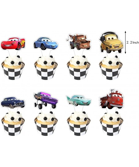 Cars Lightning McQueen Cake Topper and Cup Cake Topper for Kids Birthday Race Car Themed Cake Decorations $16.38 - Kids' Part...