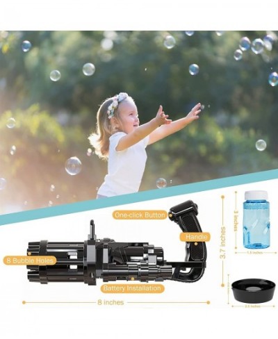 Bubble Machine Machine Gun Bubble Blower 8-Holes Huge Amount Bubble Maker Toys Gift for Boys and Girls Summer Outdoor Activit...