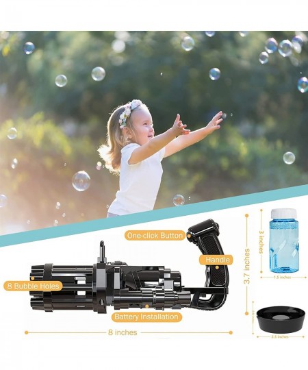 Bubble Machine Machine Gun Bubble Blower 8-Holes Huge Amount Bubble Maker Toys Gift for Boys and Girls Summer Outdoor Activit...