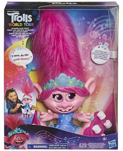 DreamWorks World Tour Dancing Hair Poppy Interactive Talking Singing Doll with Moving Hair Toy for Girls and Boys 4 Years and...