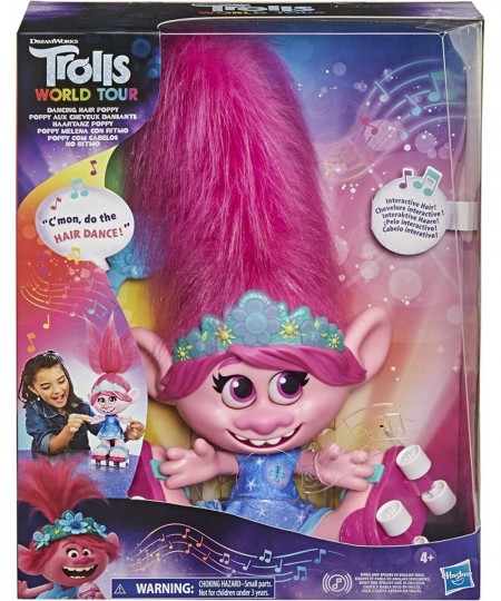 DreamWorks World Tour Dancing Hair Poppy Interactive Talking Singing Doll with Moving Hair Toy for Girls and Boys 4 Years and...