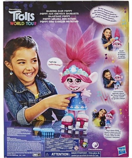 DreamWorks World Tour Dancing Hair Poppy Interactive Talking Singing Doll with Moving Hair Toy for Girls and Boys 4 Years and...