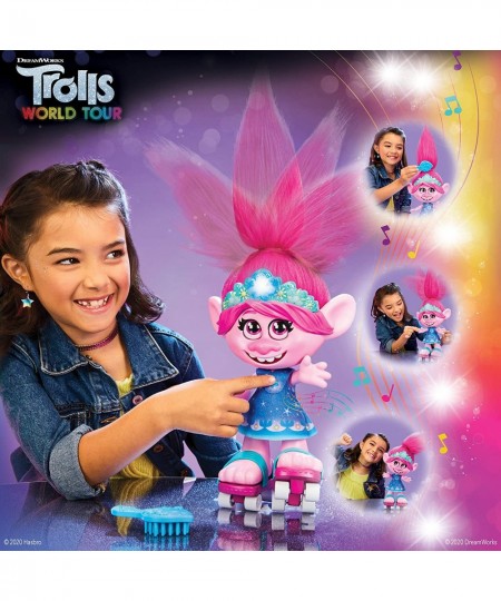 DreamWorks World Tour Dancing Hair Poppy Interactive Talking Singing Doll with Moving Hair Toy for Girls and Boys 4 Years and...