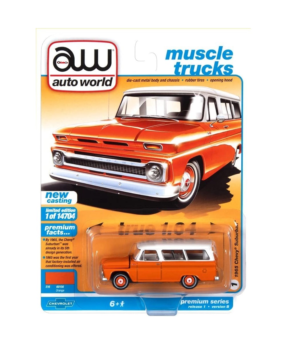 Auto World Muscle Trucks 1965 Chevy Suburban (Orange) 1:64 Scale $55.96 - Toy Vehicle Playsets