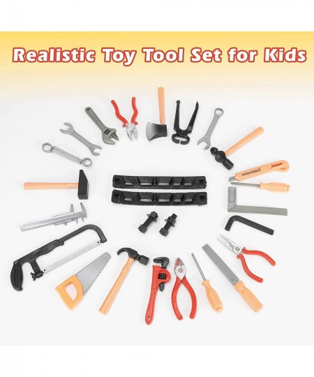 28 Pcs Kids Toy Tool Set Construction Party Supplies Plastic Pretend Play Accessory for Boys with Screwdrivers Pliers Axes Sa...