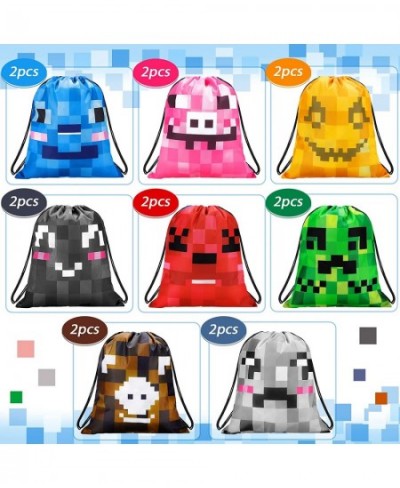 Pixel Mine Bags 12 x 10 Inch Pixel Miner Drawstring Bags Pixel Miner Party Supplies Bag Candy Favor Bags for Kids Teens Game ...