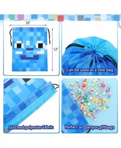 Pixel Mine Bags 12 x 10 Inch Pixel Miner Drawstring Bags Pixel Miner Party Supplies Bag Candy Favor Bags for Kids Teens Game ...