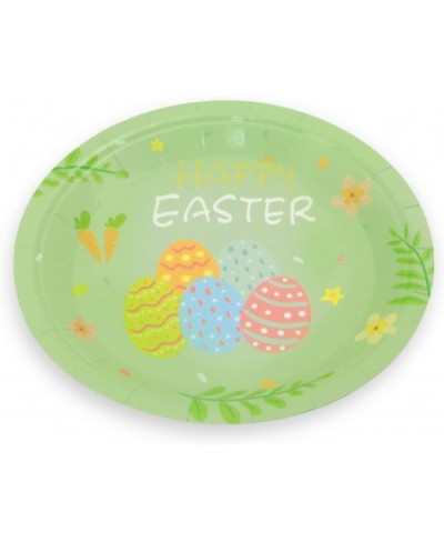 Green Easter Eggs Plates - 32pcs 7inch Biodegradable Round Party Plates for Cakes Dessert Snack Fruits Baby Shower Kids Birth...