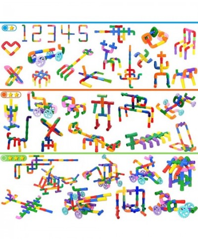 STEM Learning Pipe Tube Toys Tube Locks Construction Building Blocks 96 Pcs - Multicolor Educational Building Blocks Set with...