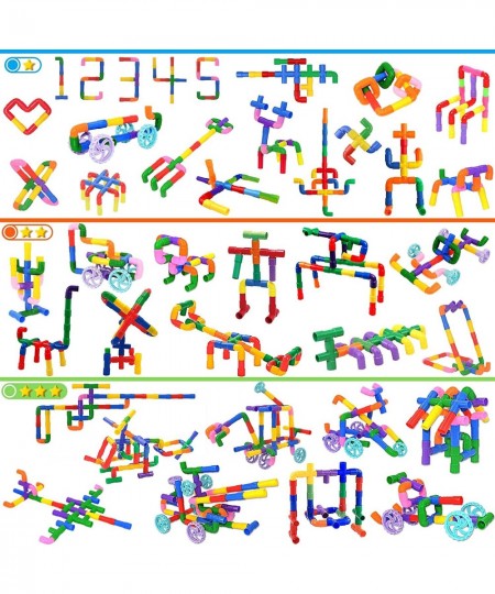 STEM Learning Pipe Tube Toys Tube Locks Construction Building Blocks 96 Pcs - Multicolor Educational Building Blocks Set with...