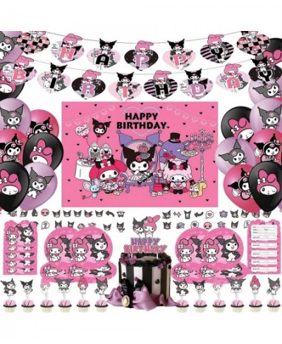 119 kawaii cute anime themed birthday party decorations pink cartoon party girls and boys including backgrounds cloth banners...