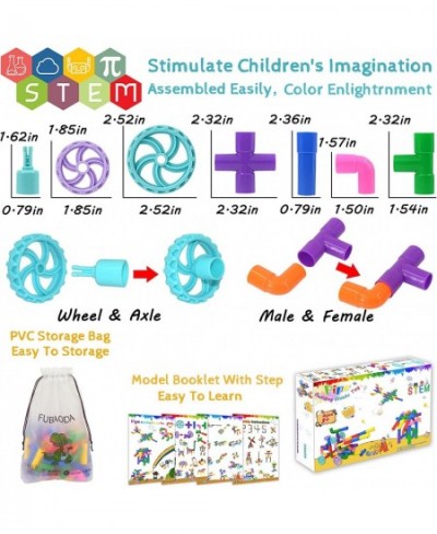 STEM Learning Pipe Tube Toys Tube Locks Construction Building Blocks 96 Pcs - Multicolor Educational Building Blocks Set with...