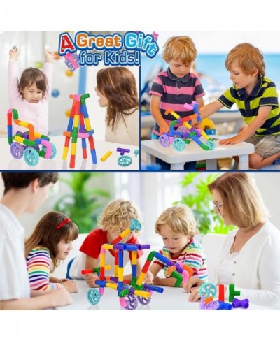 STEM Learning Pipe Tube Toys Tube Locks Construction Building Blocks 96 Pcs - Multicolor Educational Building Blocks Set with...