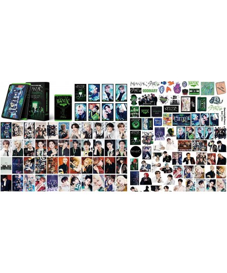 Kpop Stray Kids Photocards Stickers 97Pcs Vinyl Waterproof Sticker & 55Pcs Lomo Cards Album Photo Poster for Water Bottle Sui...