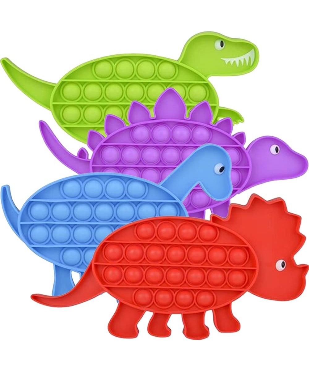 Dinosaur Bubble Poppers Set of 4 Pop It Sensory Fidget Toys Stress Relief Toys for Boys and Girls Cool Dinosaur Toys for Kids...