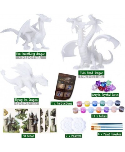 Kids Crafts DIY 3D Dragon Painting Toys with 13 Color Educational Toy Painting Set Paint Your Own Gift Art and Craft Kit for ...