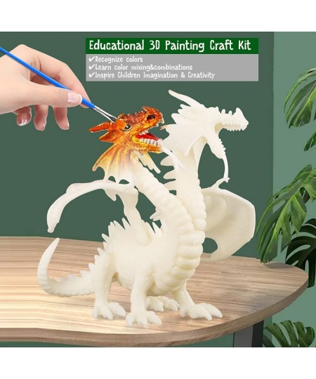 Kids Crafts DIY 3D Dragon Painting Toys with 13 Color Educational Toy Painting Set Paint Your Own Gift Art and Craft Kit for ...