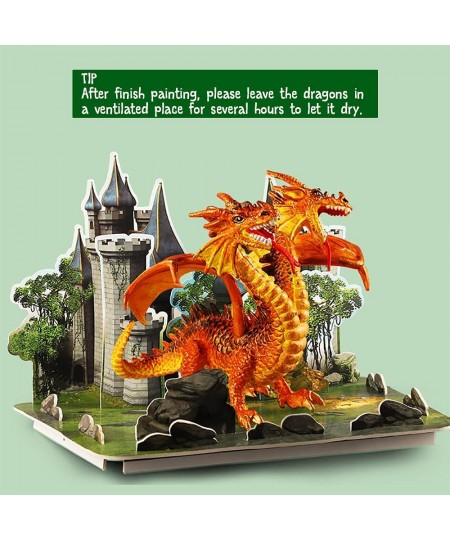 Kids Crafts DIY 3D Dragon Painting Toys with 13 Color Educational Toy Painting Set Paint Your Own Gift Art and Craft Kit for ...