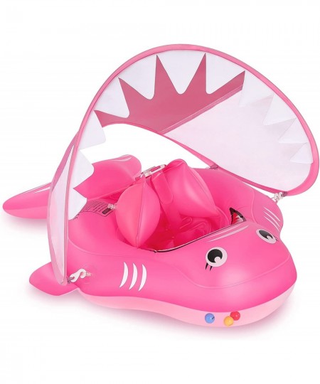 Baby Pool Float Baby Swim Float with Canopy Inflatable Baby Swimming Floaties with Safety Support Baby Shark Pool Floats for ...