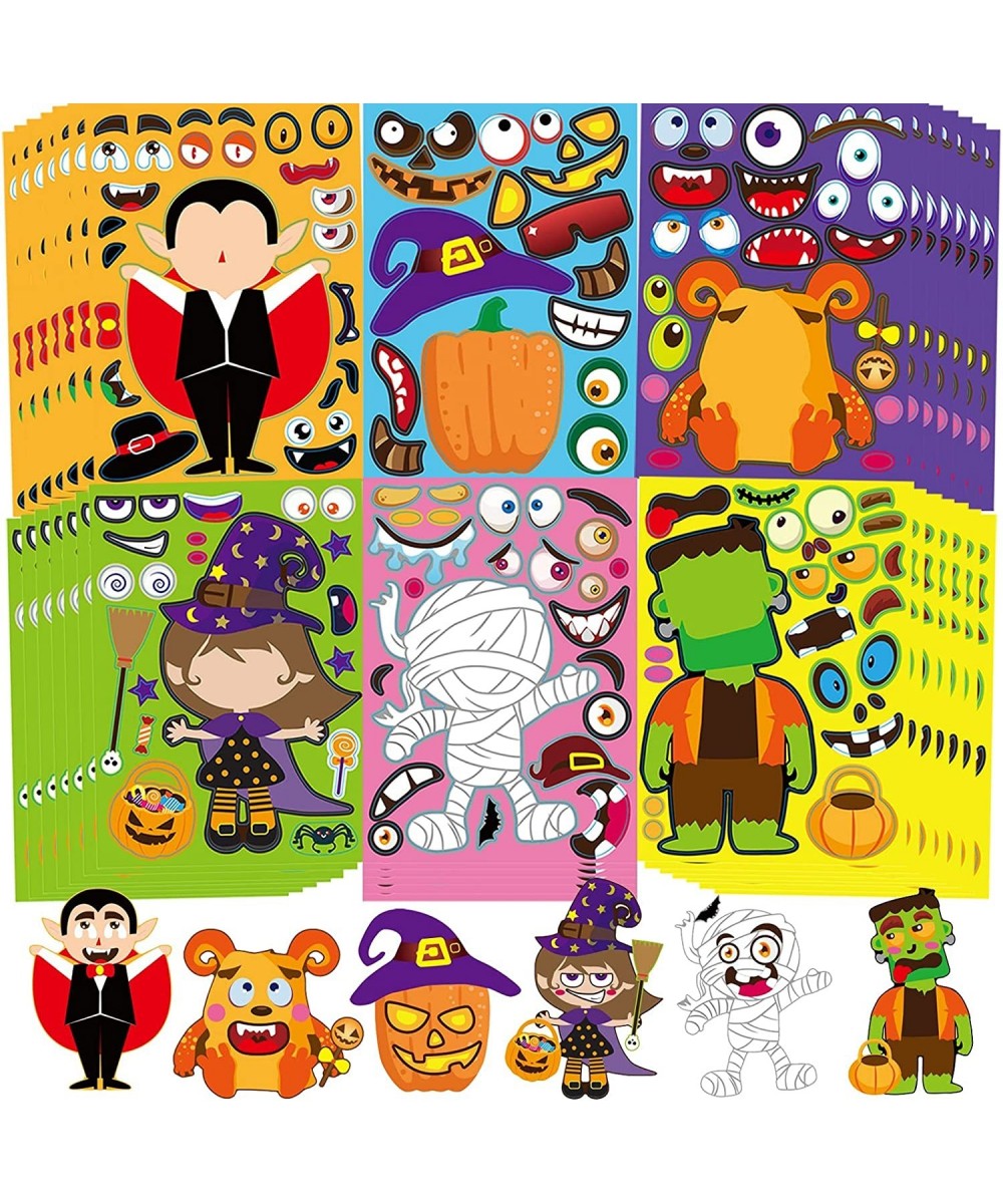 42pcs Halloween Characters Stickers for Kids Make Your Own Mix and Match Sticker Halloween Decorating Toy Stickers Halloween ...