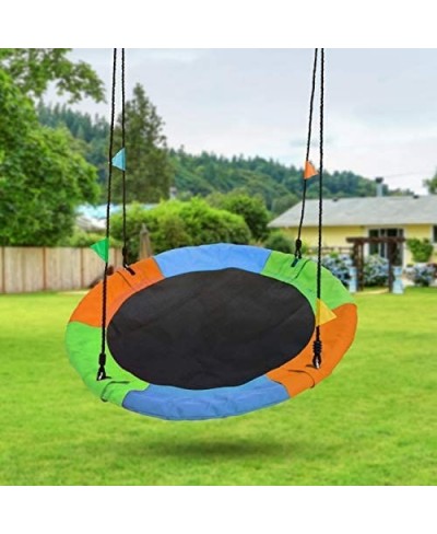 24” Saucer Swing for Kids – Outdoor Tree Swing – Durable Therapy Swing with Adjustable Ropes – Net Swing Seat Glider for Indo...