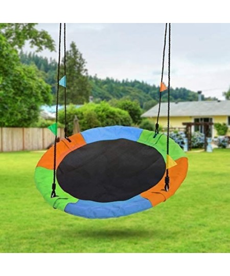 24” Saucer Swing for Kids – Outdoor Tree Swing – Durable Therapy Swing with Adjustable Ropes – Net Swing Seat Glider for Indo...