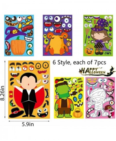 42pcs Halloween Characters Stickers for Kids Make Your Own Mix and Match Sticker Halloween Decorating Toy Stickers Halloween ...