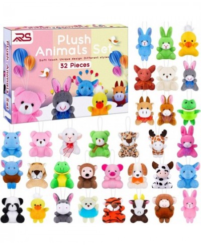 32 Pack Mini Plush Animals Toys Set Jungle Animal Plush Toys Stuffed Animals Set for Easter Hunts Basket Stuffers Easter Part...