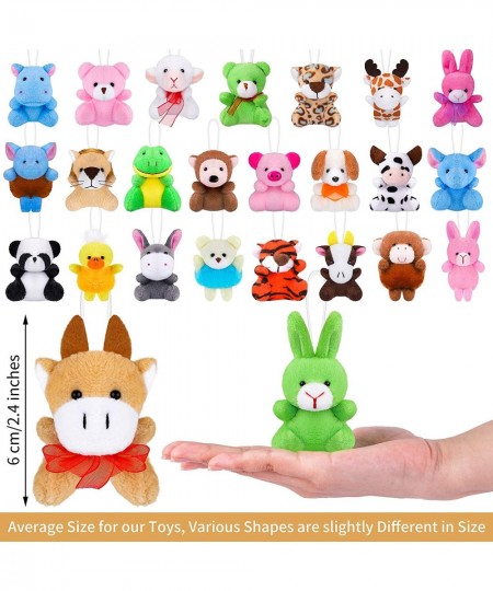 32 Pack Mini Plush Animals Toys Set Jungle Animal Plush Toys Stuffed Animals Set for Easter Hunts Basket Stuffers Easter Part...